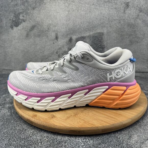 Hoka One One Gaviota 4 Running Shoes Womens Size 11 Gray Pink Orange Stability - Picture 4 of 9